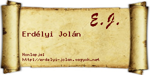Erdélyi Jolán névjegykártya