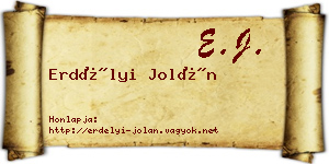 Erdélyi Jolán névjegykártya