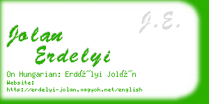 jolan erdelyi business card